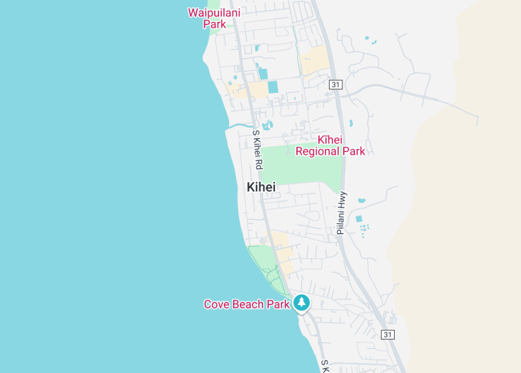 Map of Kihei, Hawaii (USA)