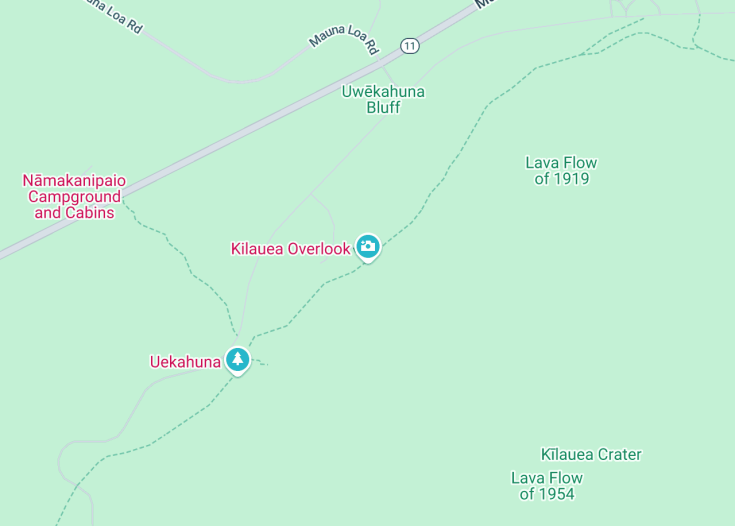 Map of Kilauea Overlook, Volcano