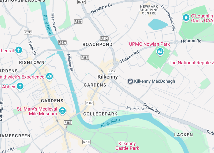 Map of Kilkenny, Ireland