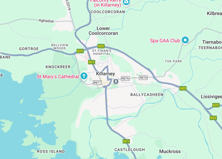 Map of Killarney, Ireland