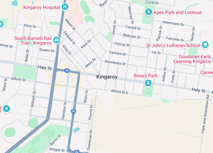 Map of Kingaroy, Australia