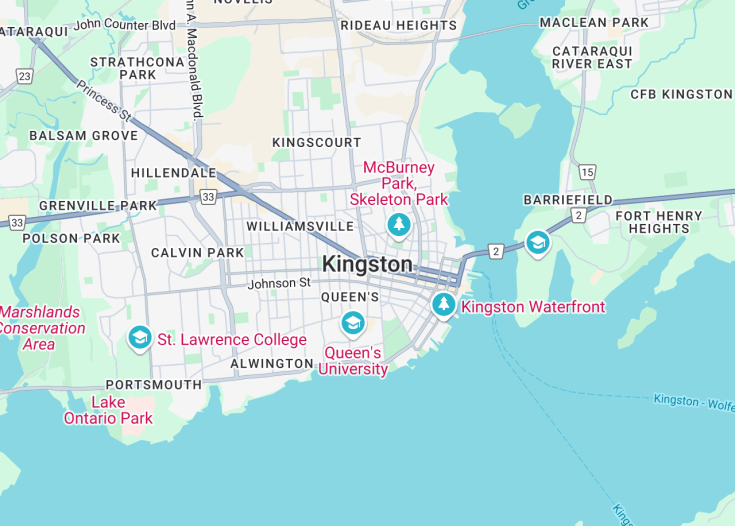 Map of Kingston, Canada