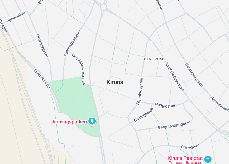 Map of Kiruna, Sweden