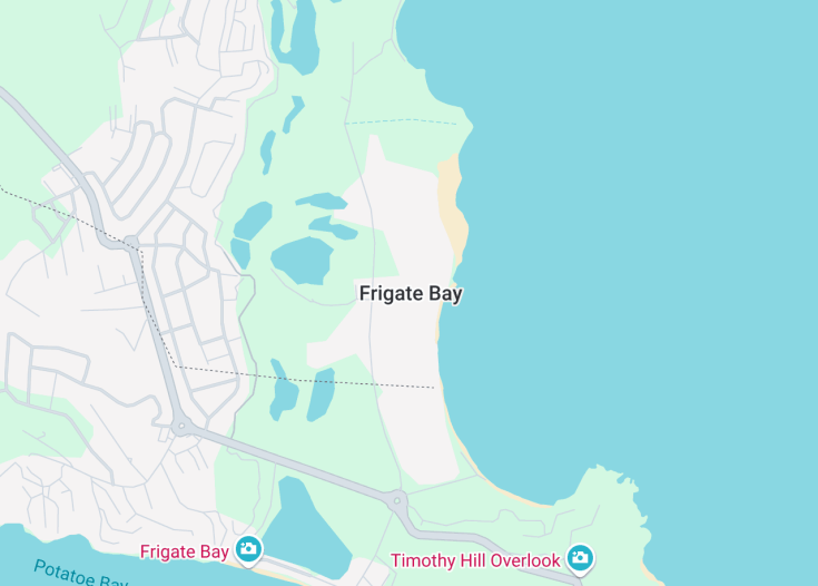 Map of Kittian Village (Frigate Bay), Saint Kitts and Nevis