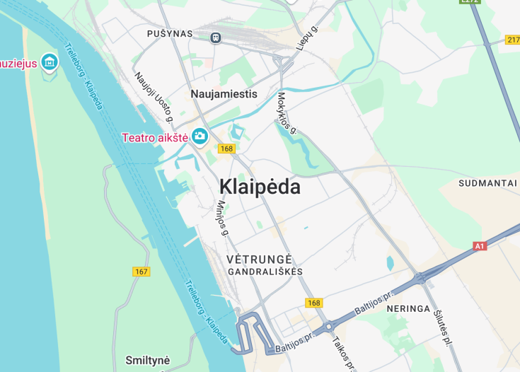 Map of Klaipeda, Lithuania