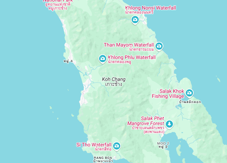 Map of Ko Chang, Thailand