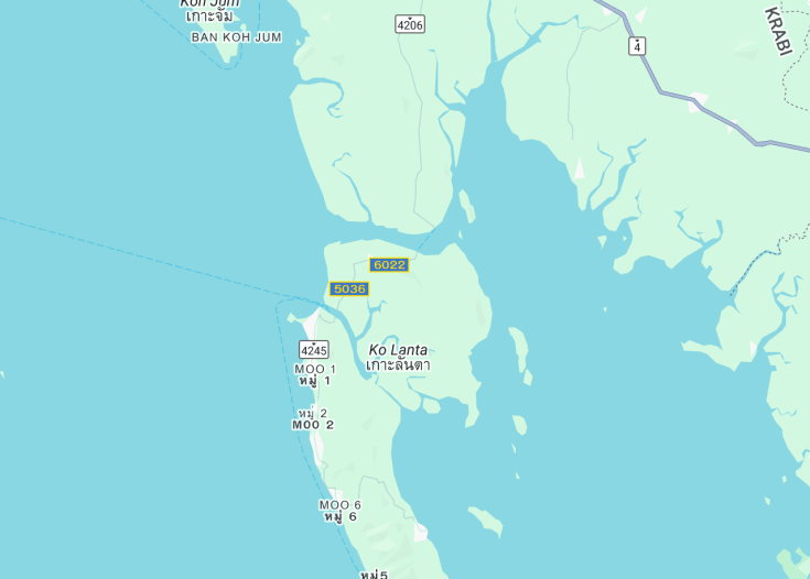 Map of Ko Lanta, Thailand