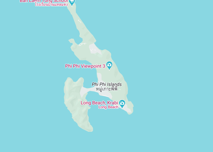 Map of Ko Phi Phi Don, Thailand