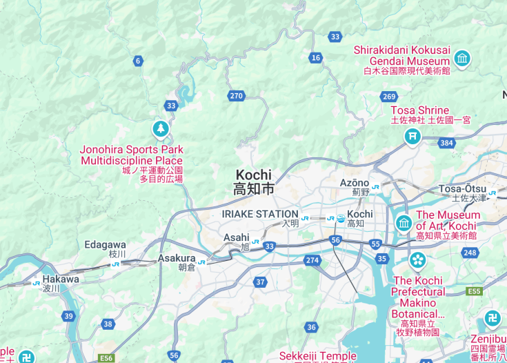 Map of Kochi, Japan