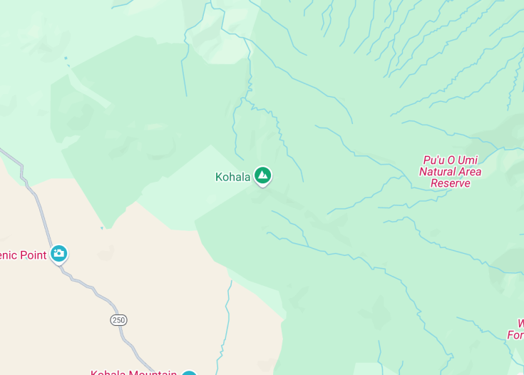 Map of Kohala, Hawaii (USA)