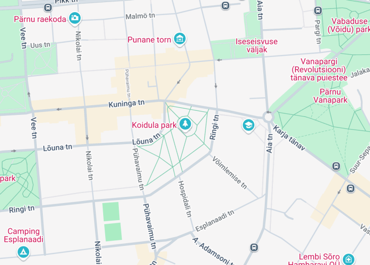 Map of Koidula park, Pärnu