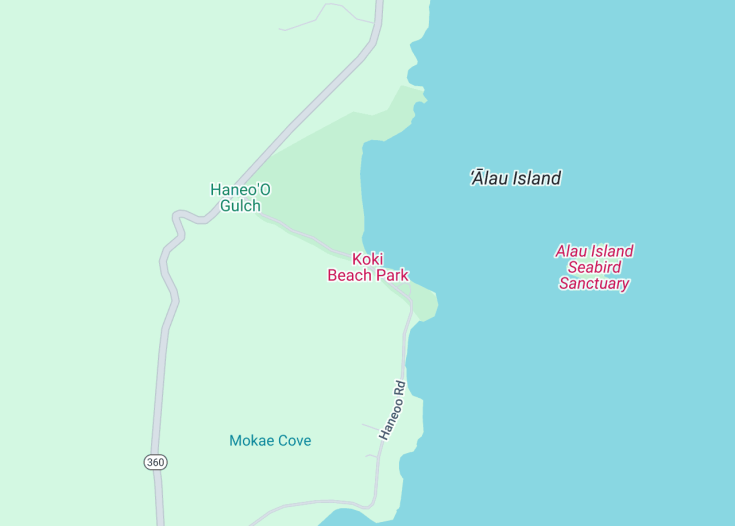 Map of Koki Beach Park, Hana