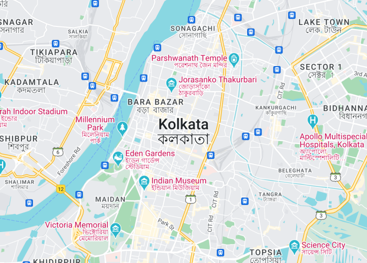 Map of Kolkata, India