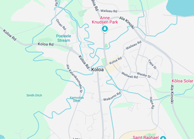 Map of Koloa, Hawaii (USA)