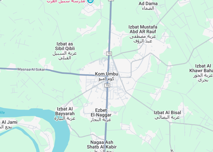 Map of Kom Ombo, Egypt