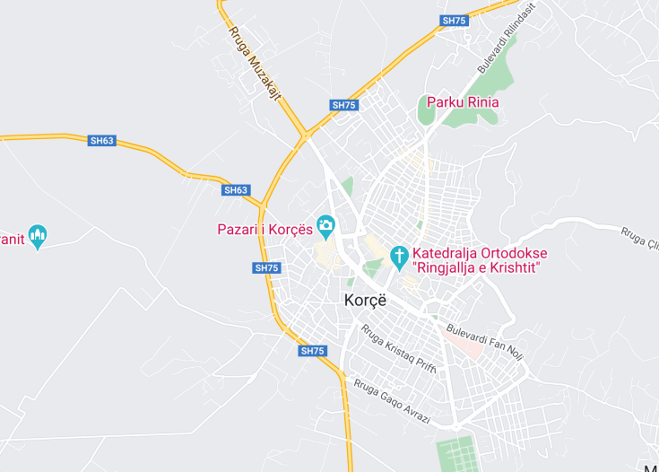 Map of Korce, Albania