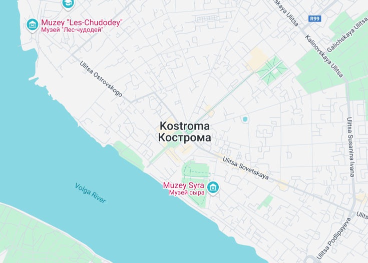 Map of Kostroma, Russia