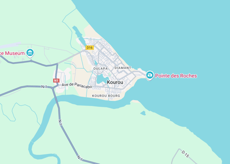 Map of Kourou, French Guiana (France)