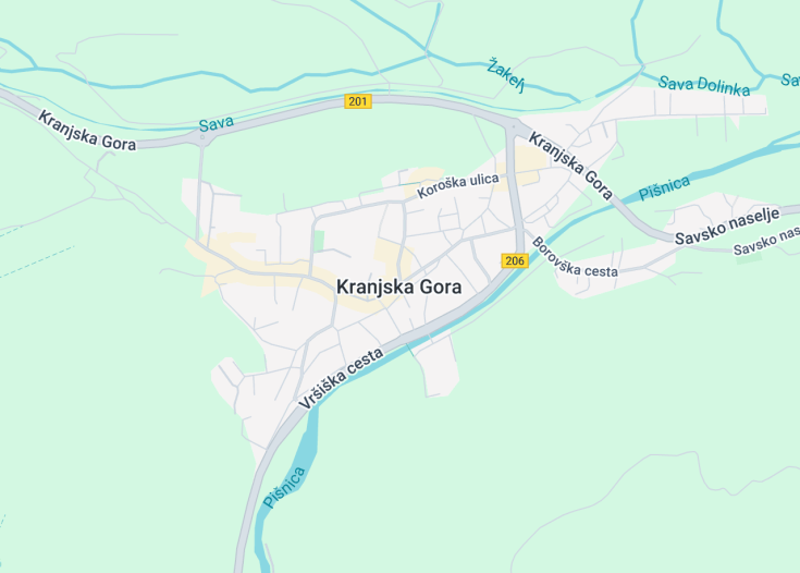 Map of Kranjska Gora, Slovenia