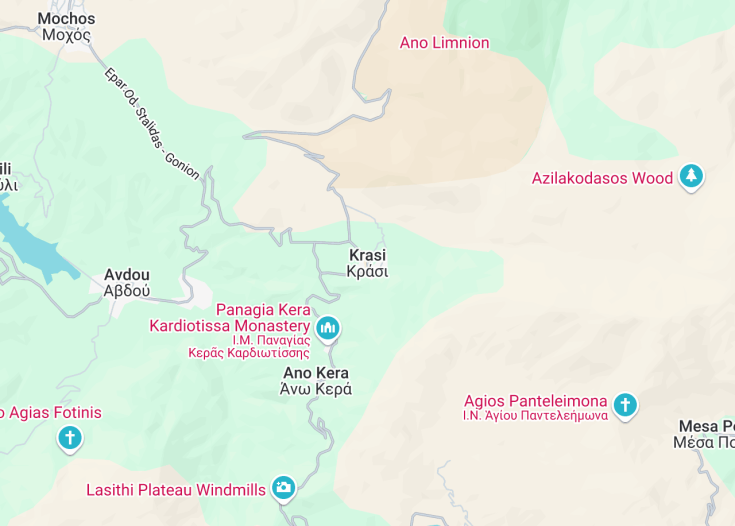 Map of Krasi, Greece