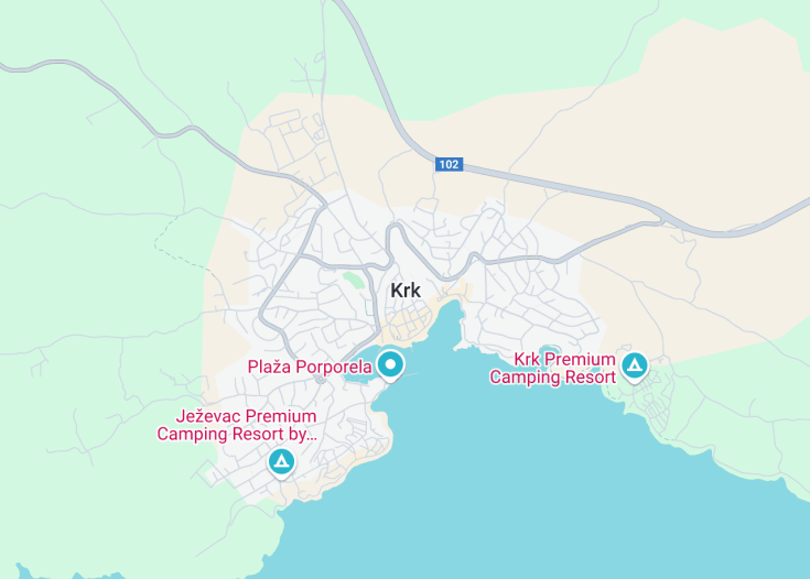 Map of Krk, Croatia