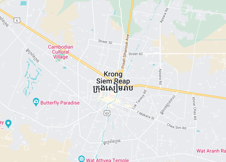 Map of Krong Siem Reap, Cambodia