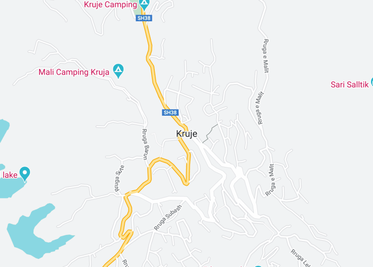 Map of Krujë, Albania