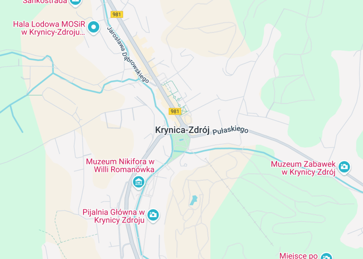 Map of Krynica-Zdrój, Poland