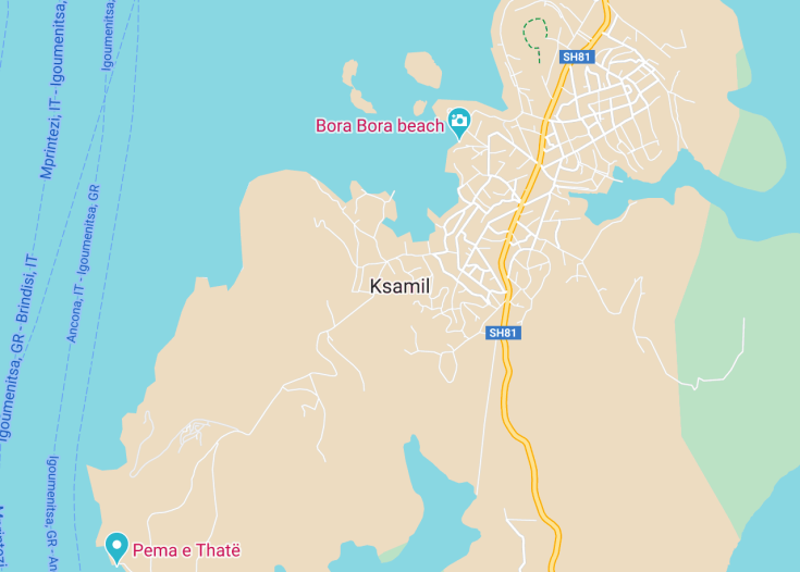 Map of Ksamil, Albania