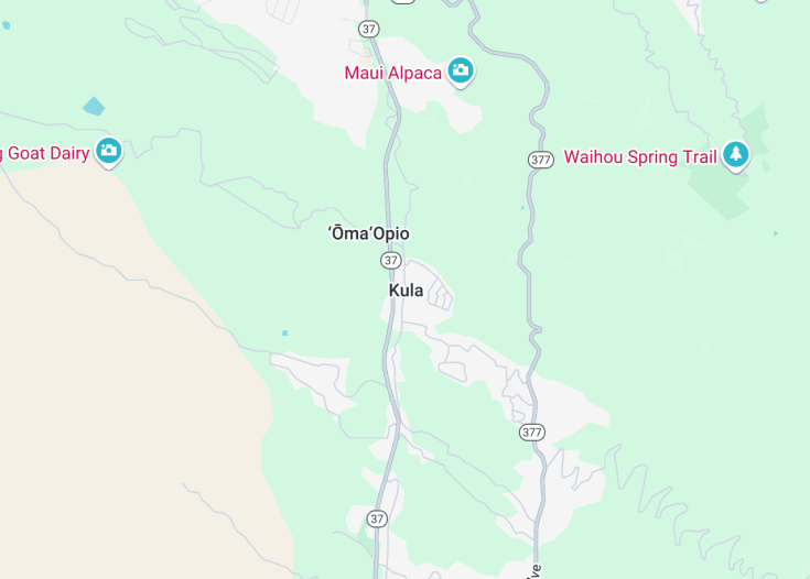 Map of Kula, Hawaii (USA)