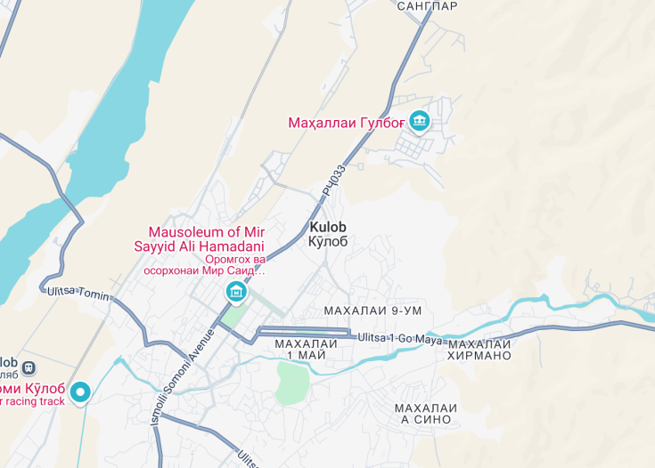 Map of Kulob, Tajikistan