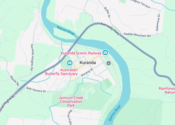 Map of Kuranda, Australia