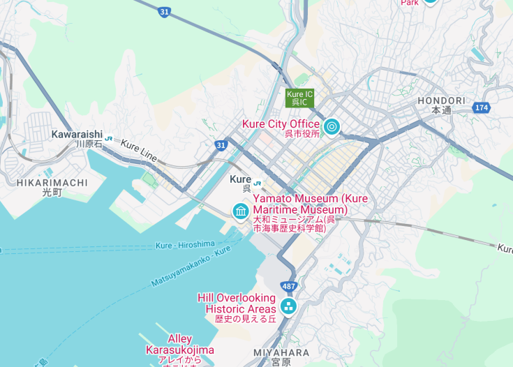 Map of Kure, Japan