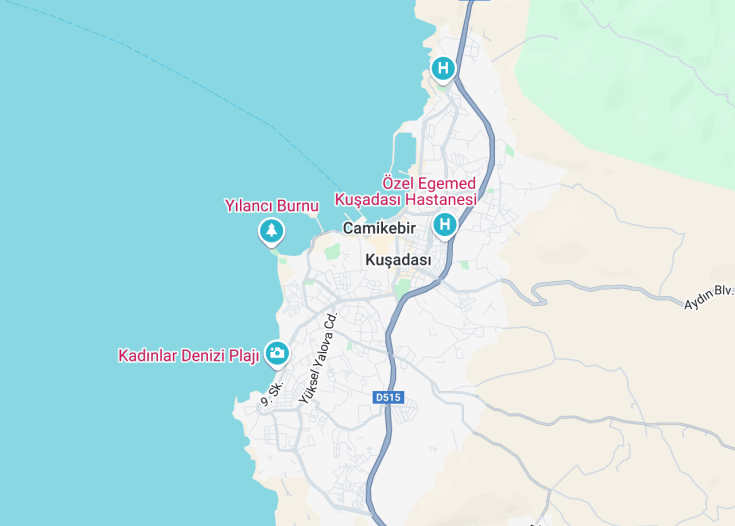 Map of Kuşadası, Turkey