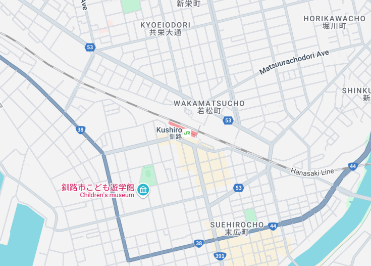 Map of Kushiro, Japan