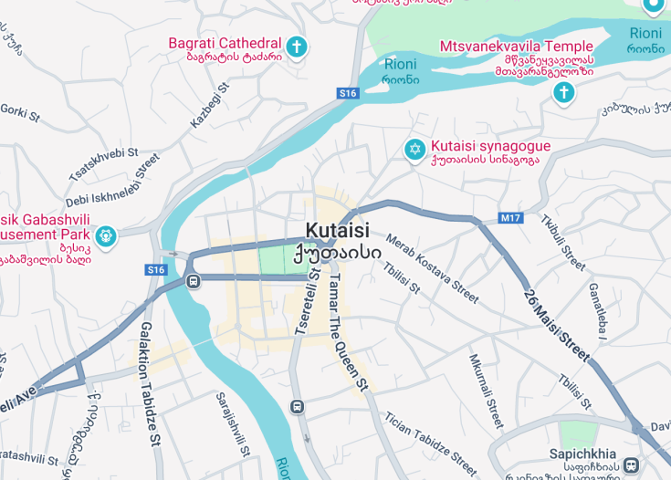 Map of Kutaisi, Georgia