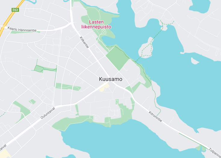 Map of Kuusamo, Finland