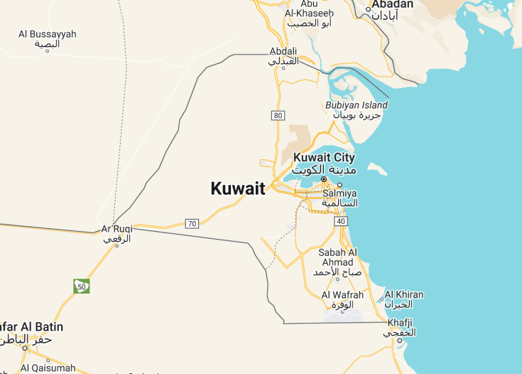 Map of Kuwait, 