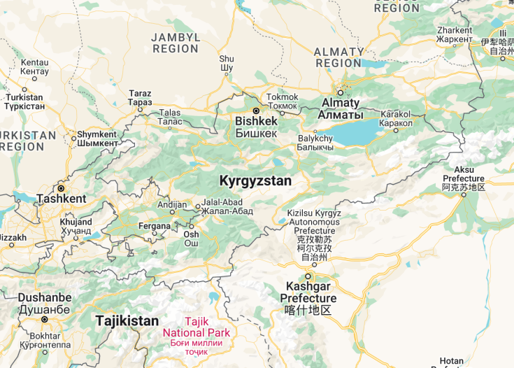 Map of Kyrgyzstan, 