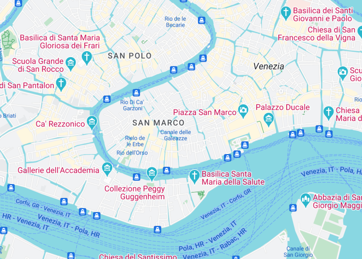 Map of La Fenice Opera House, Venice