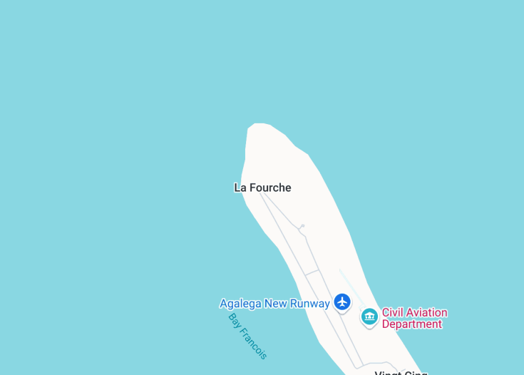 Map of La Fourche, Agaléga (Mauritius)