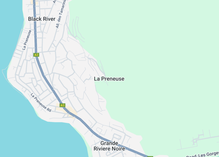 Map of La Preneuse, Mauritius