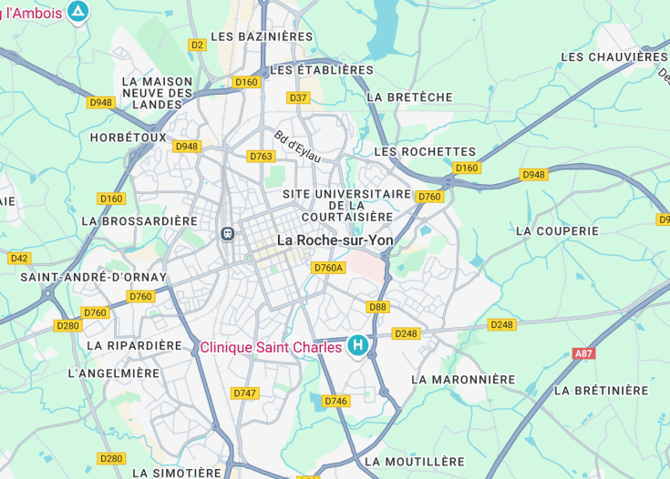 Map of La Roche-sur-Yon, France