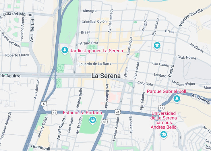 Map of La Serena, Chile