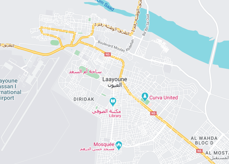 Map of Laayoune, Western Sahara