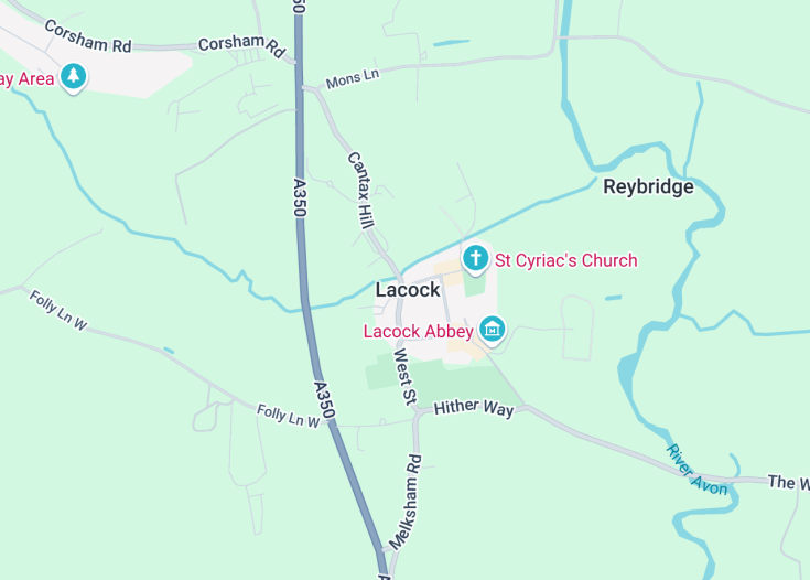 Map of Lacock, England (United Kingdom)