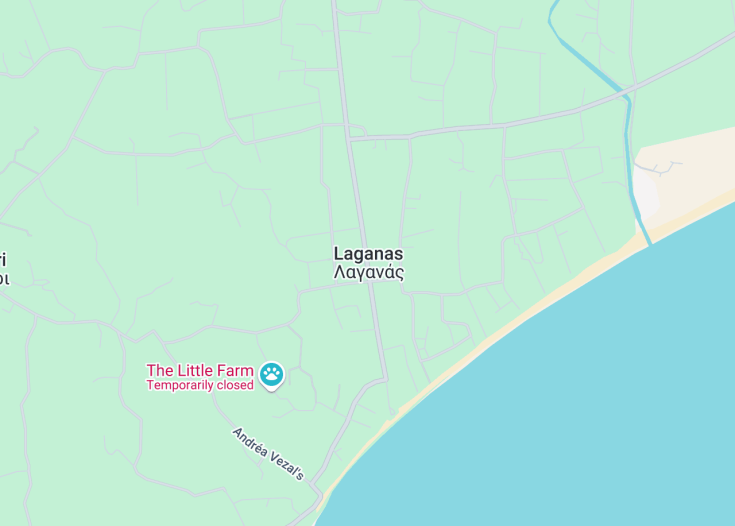 Map of Laganas, Greece