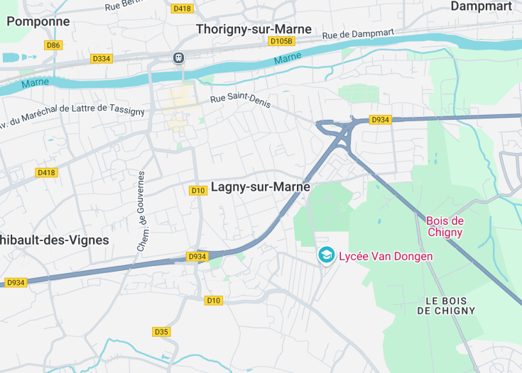 Map of Lagny-sur-Marne, France