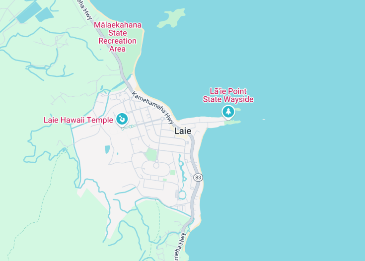 Map of Laie, Hawaii (USA)