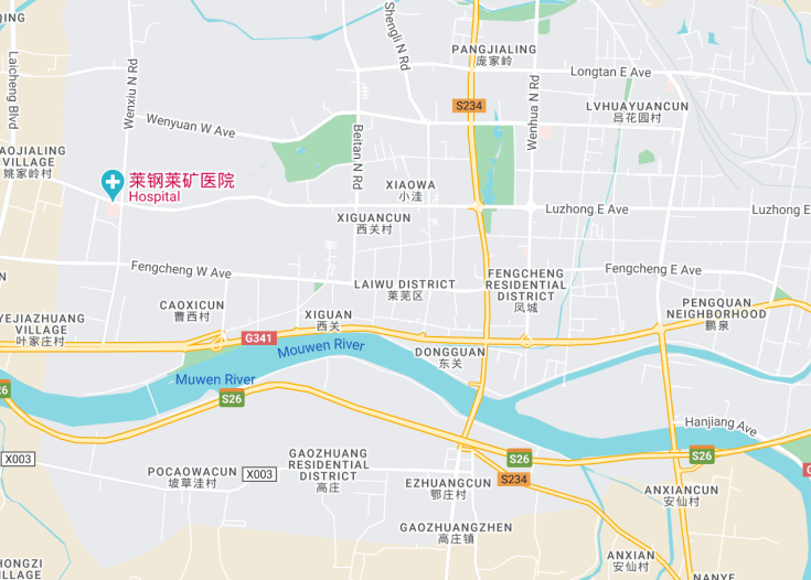 Map of Laiwu, China